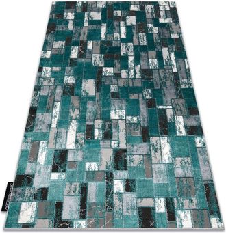 RugsX Alfombra De Luxe Moderna 6768 Geom&eacute;trico - Structural Verde / Antracita Green 200x290 Cm