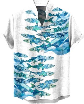 Generic Funny Shirts for Men Short Sleeve | Casual Animal Printed Designer Fashion Tops | Summer Hawaiian Holiday Beach Shirt | Vacation Outfits | Country Sty