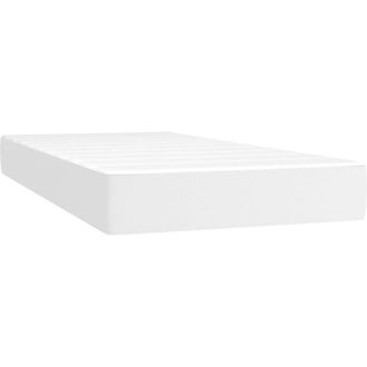 vidaXL Vidaxl - Colch&oacute;n De Muelles Ensacados Cuero Sint&eacute;tico Blanco 80x200x20cm