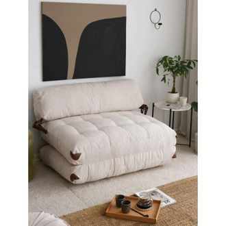 Dmora Dmora - Sof&aacute; Cama 2 Plazas Surigae, Sof&aacute; Transformable, Sof&aacute; Para Invitados, Sill&oacute;n Cama Con Almacenaje, 120x75 H79 Cm, Blanco
