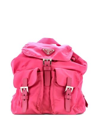 Prada Double Front Pocket Tessuto Small backpack - Rosa