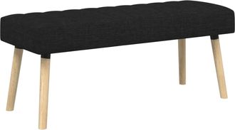 vidaXL Banco Con Tapizado En Canal Negro 110 X 40 X 46 Cm Tela Vidaxl