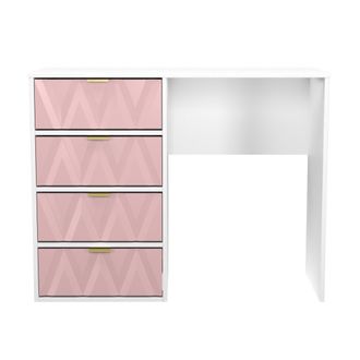 Welcome Furniture Glitz Ready Assembled 4 Drawer Vanity in Kobe Pink & White - Welcome Furniture | TJ Hughes