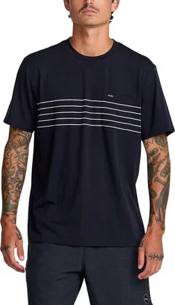 Rvca Balance Pocket Stripe T-Shirt in Black at Nordstrom, Size Xx-Large