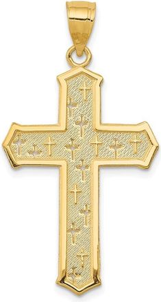Diamond2Deal 14k Yellow Gold Passion Cross Pendant