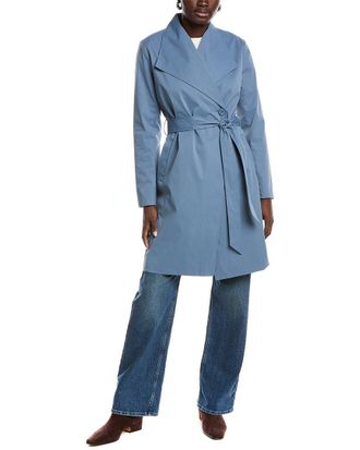 Ellen Tracy Gab Classic Long Trench Coat