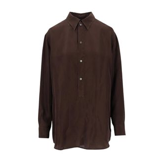 Barena Camillo Silk Shirt - female - Barena Venezia - Shirts - Brown - 2XS - Blouses & Shirts