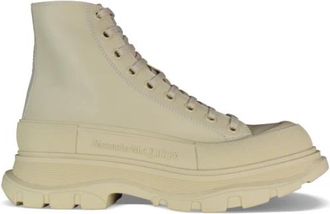 Alexander McQueen Tread Slick High Sneakers - Heren - Veterlaarzen - Beige - 41 EU - Leer - Schoenen