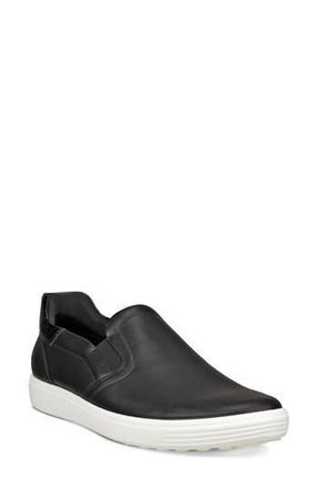 Ecco Soft 7 Slip-On Sneaker in Black/Patent Black at Nordstrom Rack, Size 11-11.5Us / 42Eu