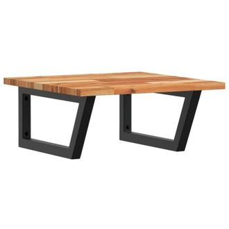 vidaXL Estante De Lavabo De Pared Acero Y Madera Maciza De Acacia Vidaxl