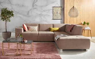 Inosign Ecksofa »Sapporo L-Form« wahlweise Bettfunktion oder Sitztiefenverstellung, Federkern