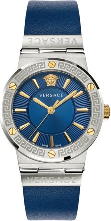 Versace Vevh 00120 Analoog Horloge - Dames - Horloges - Blauw - ONE Size - Leer - Accessoires