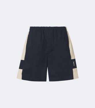 Saint Laurent Cassandre cotton canvas shorts