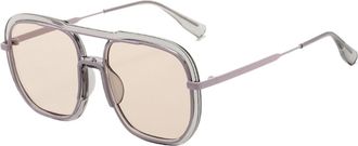 Generic Men Outdoor Driving Large Frame Sunglasses UV400 Women Vacation Photo Shoot Party Sun Glasses(Purple)