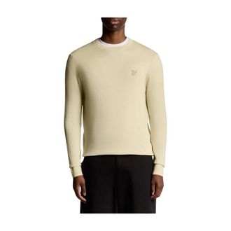 Lyle & Scott Round-neck Knitwear, male, Beige, Size: XL Round-neck Cotton Sweatshirt