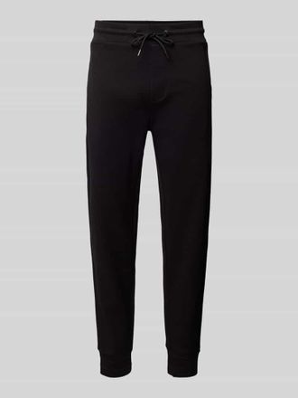 HUGO BOSS Slim Fit Sweatpants mit Strukturmuster Modell Lamont in Black, Gr&ouml;&szlig;e S