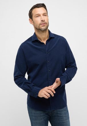 Eterna Langarmhemd ETERNA MODERN FIT, Herren, Gr. 46, Normalgr&ouml;ssen, indigo, Cord, 70% Baumwolle, 30% Lyocell, tailliert, Manschette, Hemden Langarmhemd, EAS
