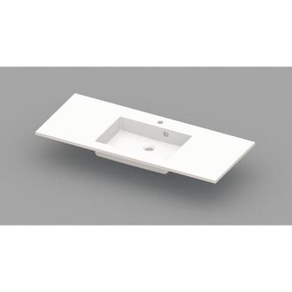 NEMO Spring Coste meubelwastafel met 1 centrale verzonken wastafel 1200 x 500 x 200 mm met overloop wit kunstmarmer