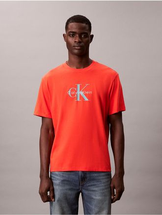 Calvin Klein Jeans Calvin Klein Mens Monologo Tee - Orange - XS