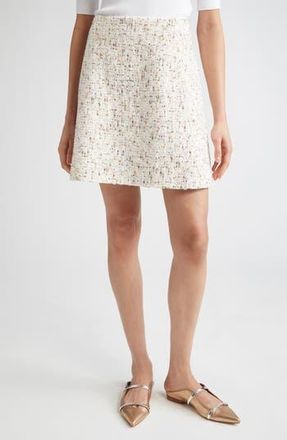 Giambattista Valli Sequin Boucl&eacute; A-Line Skirt in Ivory/Multi at Nordstrom Rack, Size 6 Us / 42 It