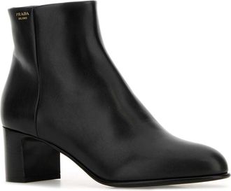 Prada Womens Black Leather Ankle Boots Nero Stivali