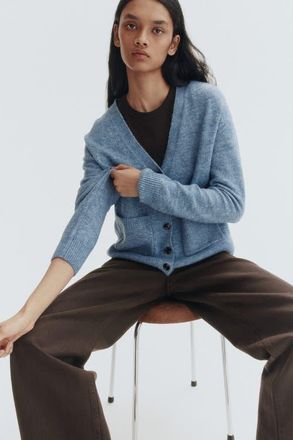H&M Loose-fit Cardigan in Blue Melange at Nordstrom, Size Xx-Small