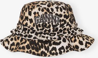 Ganni Mixed Leopard Print Bucket Hat - Size XS/S Organic Cotton