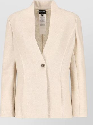 Giorgio Armani tailored blazer textured fabric notched lapel