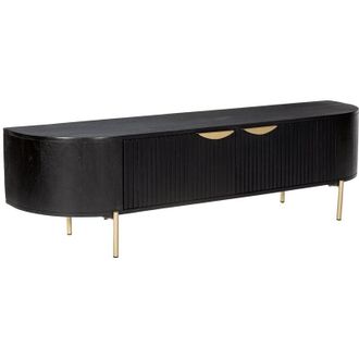Vente-Unique Vente-unique - Mobile tv con 2 ante in Legno di mango e Metallo Dorato Nero - nevili della Maison C&eacute;phy