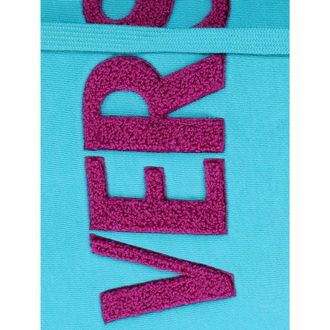 Versace Logo-Embroidered Cotton Hoodie - Turquoise