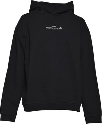 Maison Margiela Minimalist Black Hoodie With Upside-Down Logo