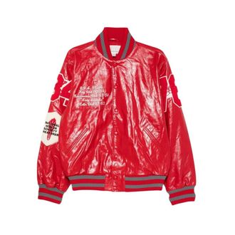 ERL Giacca Varsity in Pelle - - Jackets - Uomo - Rosso - M