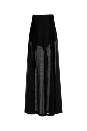 Philosophy di Lorenzo Serafini Womens Black Wool Blend Wide-Leg Pant Nero Pantaloni