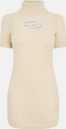 Diesel Womens Argaret Turtle Neck Mini Bodycon Dress - Cream - Size 14 UK