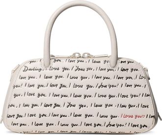 Kate Spade New York grace i love you script embossed leather top handle bag in Cream Multi at Nordstrom