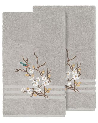 Linum Home Textiles Turkish Cotton Spring Time 2Pc Embellished Bath Towel Set