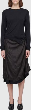 Maison Margiela Abito midi asimmetrico in cupro con Four Stitches
