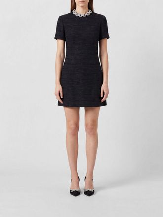 Valentino Garavani A-Line Tweed Mini Dress with Rhinestone Embellishment