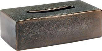 Aquanova Handgefertigte Design Kosmetiktuchbox Ugo aus Keramik, Vintage Bronze