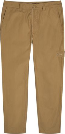 Stone Island Ghost Straight-leg Cotton-poplin Trousers - Beige - 36 (W36 / XL)