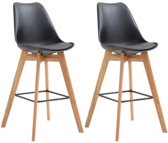 Clp Clp - Set De 2 Taburetes De Bar Metz Con Asiento En Polipropileno Natural Negro