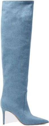 Scarosso Carra Lichtblauwe Denim Laarzen met Hak - Dames - Laarzen met Hak - Blauw - 37 1/2 EU - Denim - Schoenen