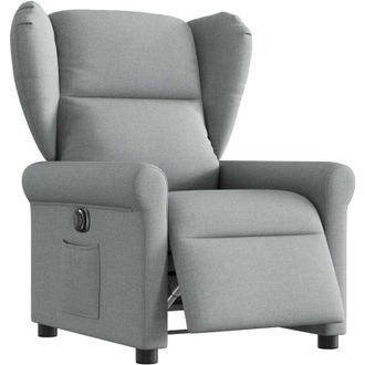 vidaXL Sill&oacute;n Reclinable El&eacute;ctrico Tela Gris Claro Vidaxl