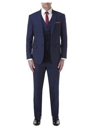 Skopes Mens Formal Single Breasted 2 Piece Suit (Kennedy) in Royal Blue in Size JKT 54R/ TRS 50R