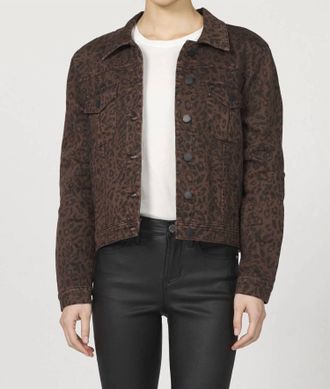 Dear John Denim Ainsley Novelty Jacket In Brown Leopard