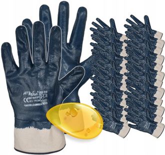 OEM Guantes De Trabajo De Nitrilo Grueso, Resistentes Al Aceite Y Al Agua, Bhp, 12 Pares, Talla 10