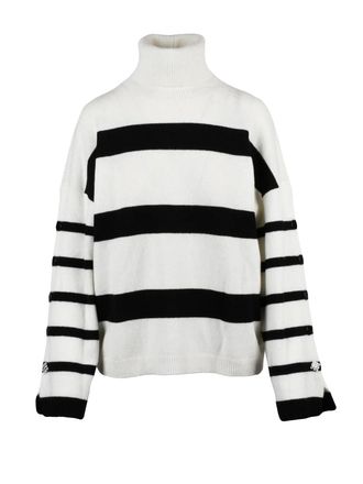 Liu Jo Turtleneck Sweater With Wide Sleeves And Bold Stripes