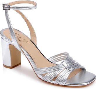 Badgley Mischka Zaylee Ankle Strap Sandal in Silver Metallic at Nordstrom, Size 6.5