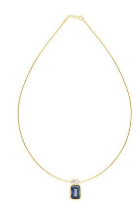 Effy 14K Yellow Gold London Blue Topaz Bezel Necklace in 14K Gold at Nordstrom