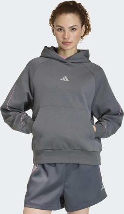 adidas Kapuzensweatshirt ADIDAS SPORTSWEAR W STADIUM HD, Damen, Gr. XXL, grau six, st tropic bloom, ch solid grau, Obermaterial: 75% Baumwolle, 25% Polyester
